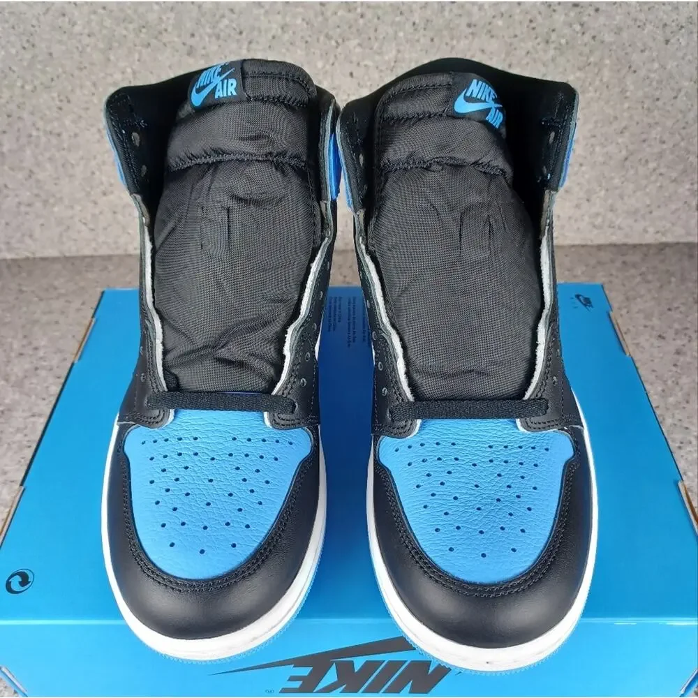 Nike Air Jordan 1 Retro High OG UNC Toe Sneakers - Men's Size 10.5 Shoes